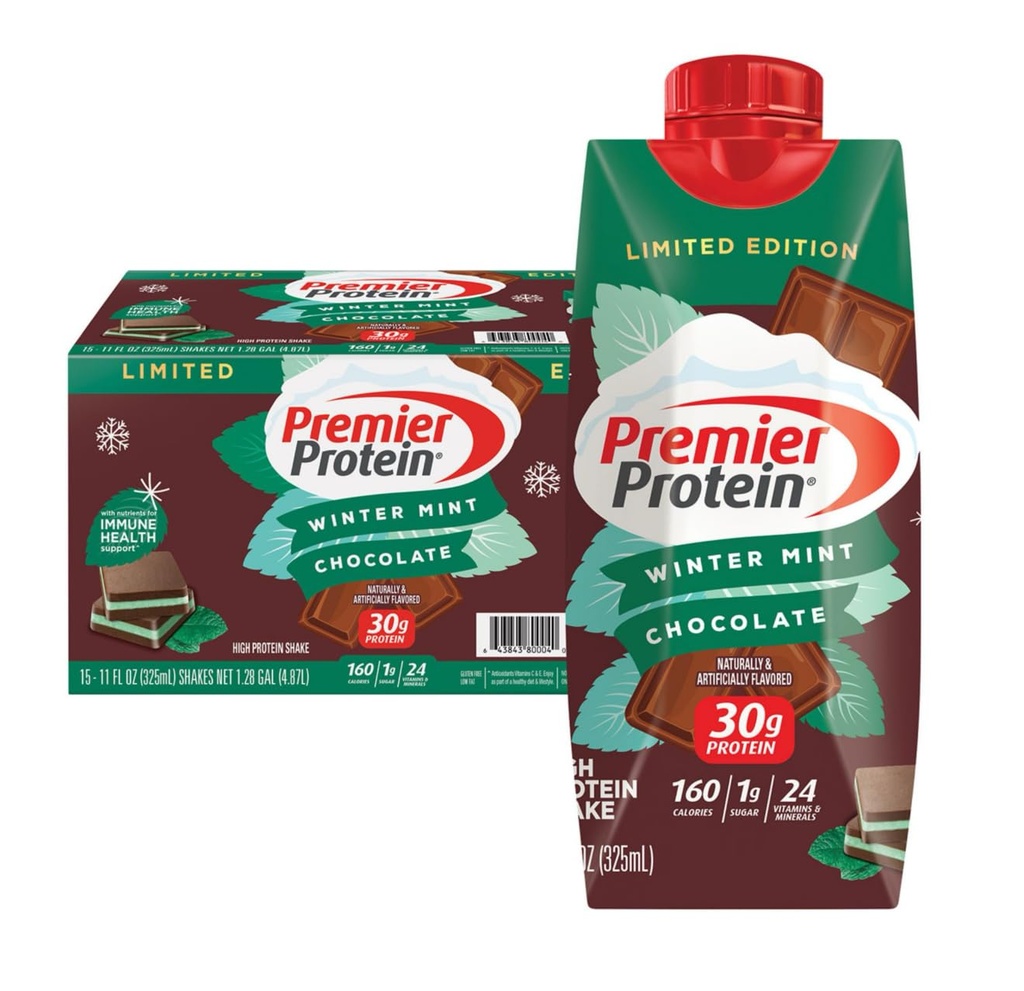 Premier Protein Winter Mincovňa čokoláda Protein Shake 11 Fl Oz (Pack of 1)