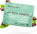 SGC najvyššia koncentrácia 100mg kofeínu na Gummy, 2 Gummy na balenie, 12-Pack Mocca Shots Mint čokoláda Plant-Based noottropic Instant Energy s Ginkgo biloba, Theobromin.