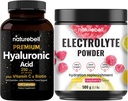 NatureBell Hyaluronic Acid Capsules with Biotin + Vitamin C & Electrolyte Hydration Powder Bundle Pack