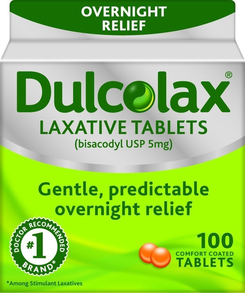 Dulcolax 5 mg preháňajúce tablety pre zápcha - 100 ea