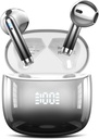 Bezdrôtové slúchadlá, Bluetooth Slúchadlá 48H Playtime Slúchadlá do uší s LED displejom, IPX7 vodotesné Bluetooth 5.4 Slúchadlá do Earbuds so 4 mikrofónmi pre Android iOS mobilný telefón notebook, čierna