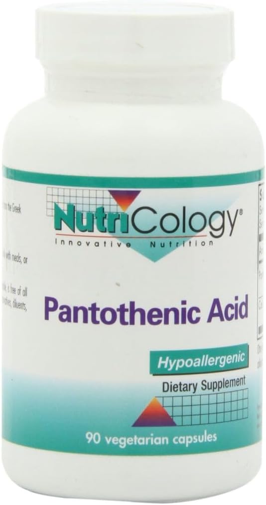 Nutrikológia Kyselina pantoténová - vitamín B5 pre mužov a ženy, vápnik, 500 mg doplnok, čisté, organické, vegetariánske kapsule - 90 grófov