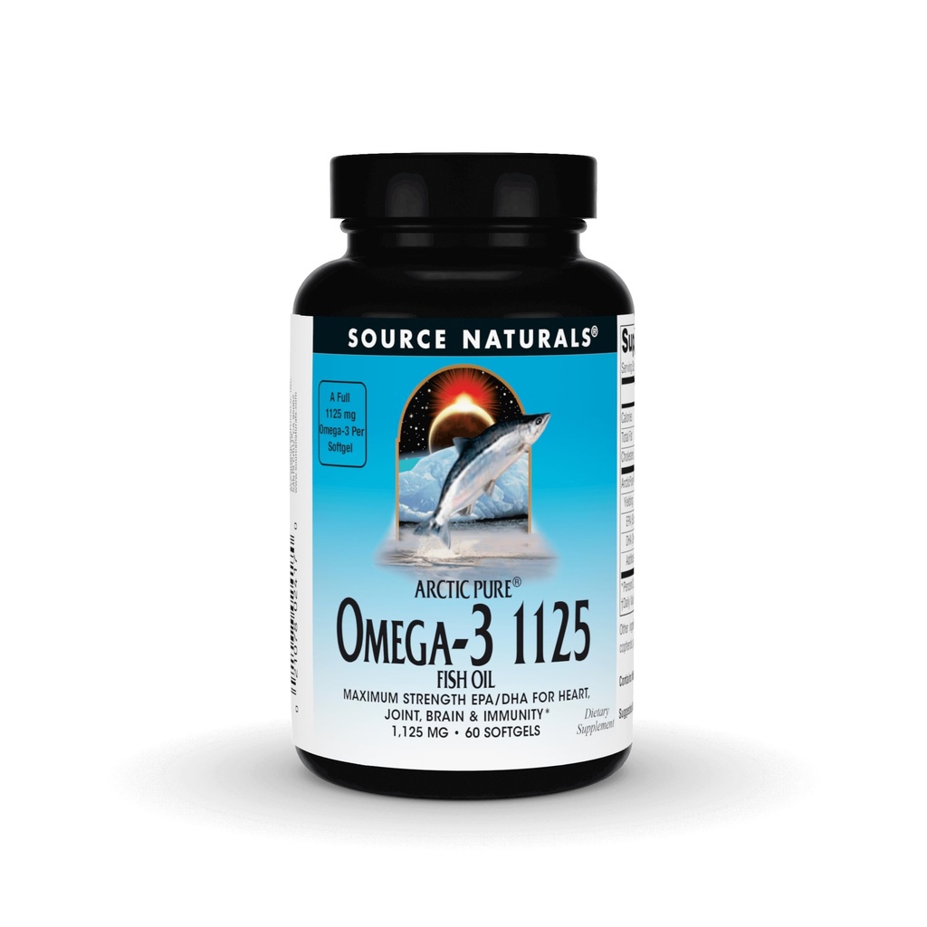 Zdroj Naturals Arctic Pure Omega-3 Fish Oil, Maximálna sila EPA/DHA pre srdce, kĺb, mozog, a imunita - 1125mg - 60 Softgels