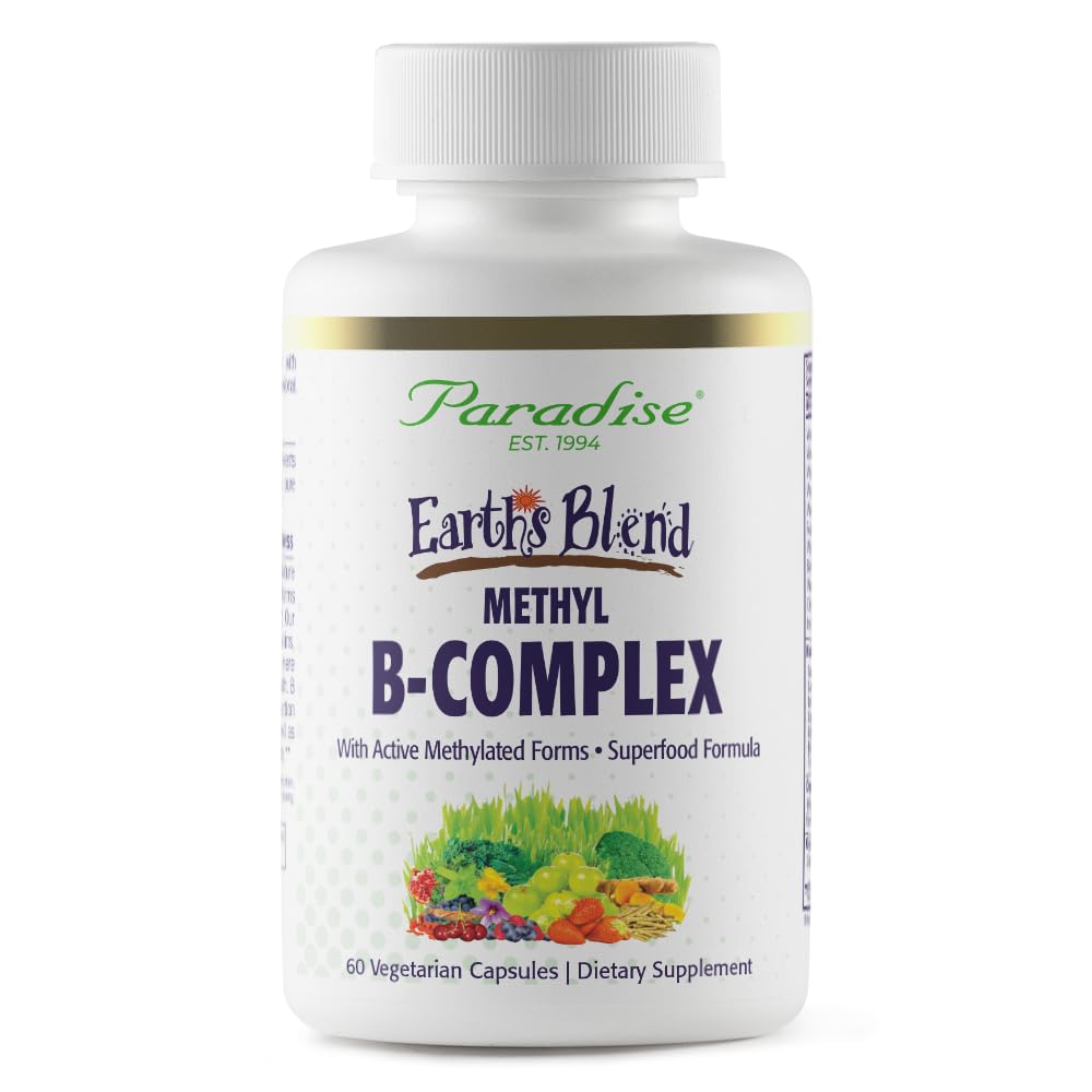 Rajové byliny, pozemská zmes B-komplex, Metylované, Enzymaticky aktívne formy vitamínov B + Superfoods, podporuje energiu a imunitu, 60 kapsúl