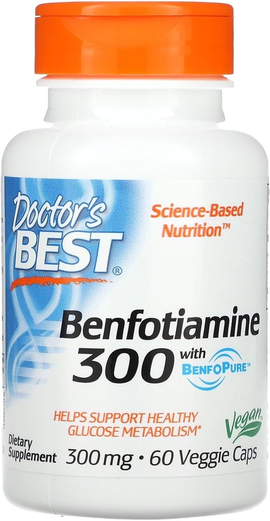 Doktor's Best, Benfotiamín s BenfoPure, 300 mg, 60 Veggie Caps