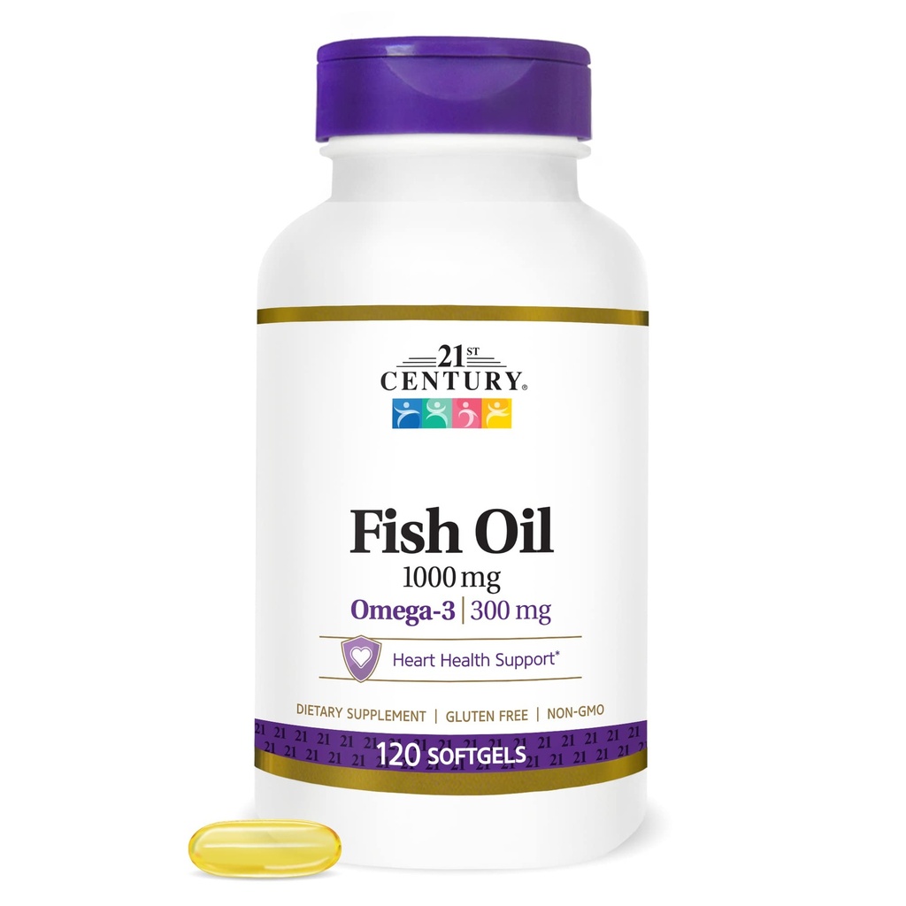 21st Century Fish Oil 1000 mg Softgels, 120 Počet