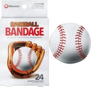 BioSwiss Detské bandáže, Baseball tvarovaný samolepkový bandážový set, bez latexu, sterilná starostlivosť o rany, 24 grófov