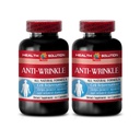 Anti vrásky kapsule pre tvár - ANTI-WRINKLE COMPLEX - Kožné minerály, Anti-aging doplnok, Vitamín E kolagén, sérová proti vráskam, kyselina alfa-lipoová, anti vrásky pilulky pre ženy, 2 Bot 120 Caps