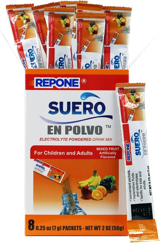 Powder Solution Fruit Flavor, 8 Oz Pakets, 1 Box s 8 paketami.