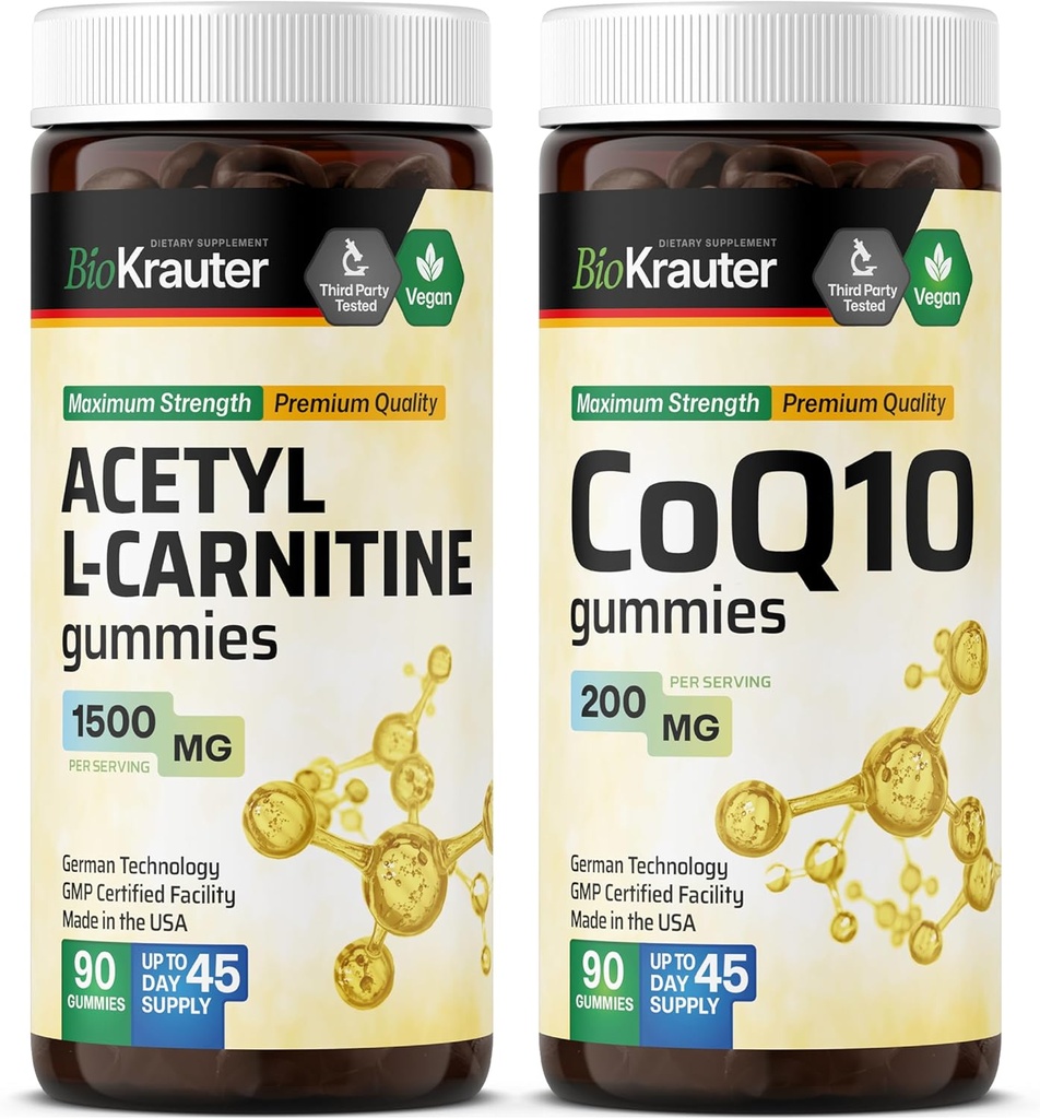 BIO KRAUTER Acetyl L-karnitín 90 Gummy & CoQ10 90 Gummy