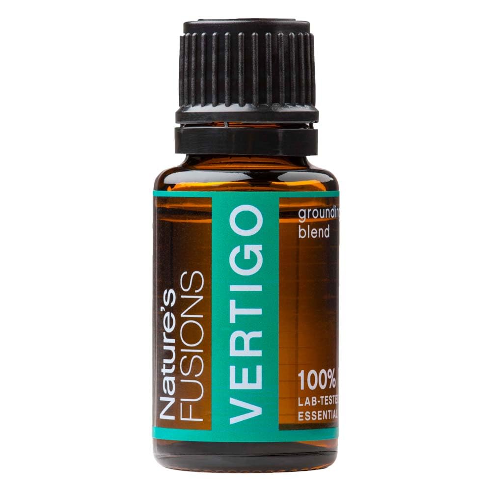 Nature's Fusions Vertigo Relief, Ginger Oil Nauzea Relief Essential Oil Blends (15ml) - Fast-Acting Motion Disease Relief, Morning Disease Relief, Dizziness Relief, & Vertigo Medicine w/ Peppermint