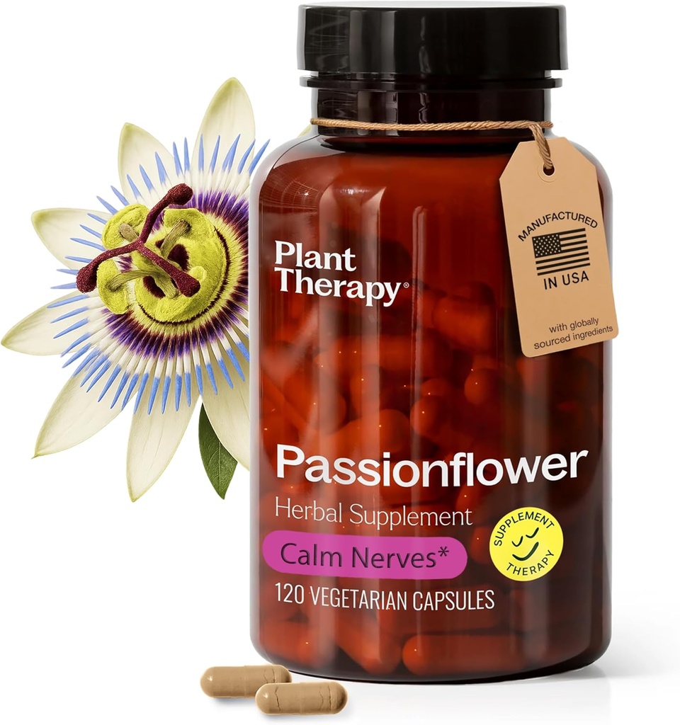 Plant Therapy Passion Kvetinové kapsule vyrobené v USA upokojuje Nerves, podporuje spánok, skvelý spôsob, ako sa dostať dole Doplnky pre ženy a mužov 120 gróf Vegetariánske kapsule