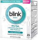 Blink Slzy Mazanie očné kvapky Mierne moderné suché oko .01 Fl Oz 25 Počet