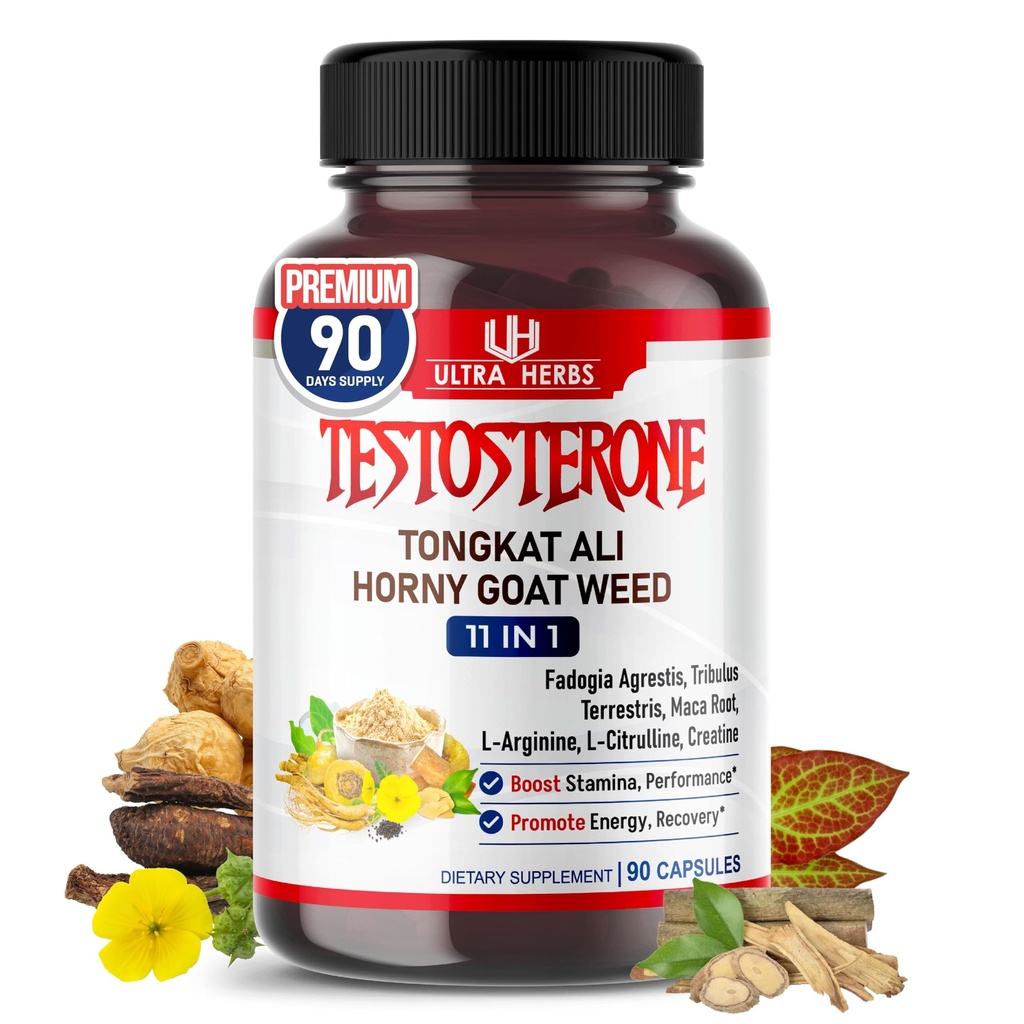 Ultra Test Capsule 12 in 1 Complex with L-Arginine, Fadogia Agrestis, Tribulus Terrestris, Maca Root, cvikla, L-Citrulín, Creatin - USA Made (90-Deň dodávky)