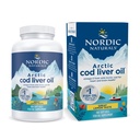 Nordic Naturals Arctic Cod Liver Oil, Citrón - 180 Soft Gels - 750 mg Total Omega-3s with EPA & DHA - Heart & Brain Health, Healthy Imunity, Celková Wellness - Non-GMO - 60 Servings