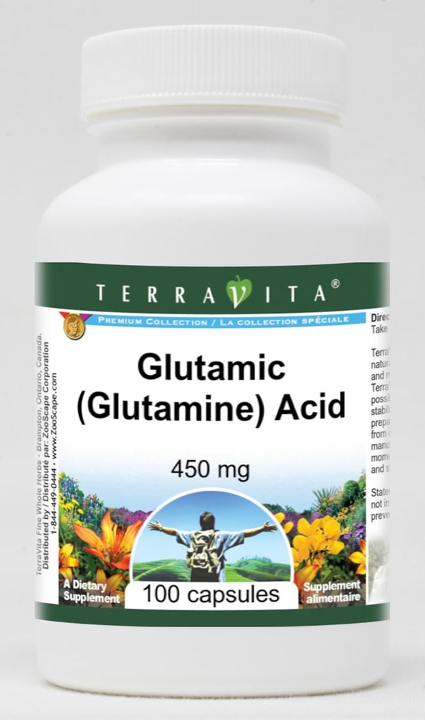 Kyselina glutaminová (Glutamine) - 450 mg (100 kapsúl, ZIN: 513331)