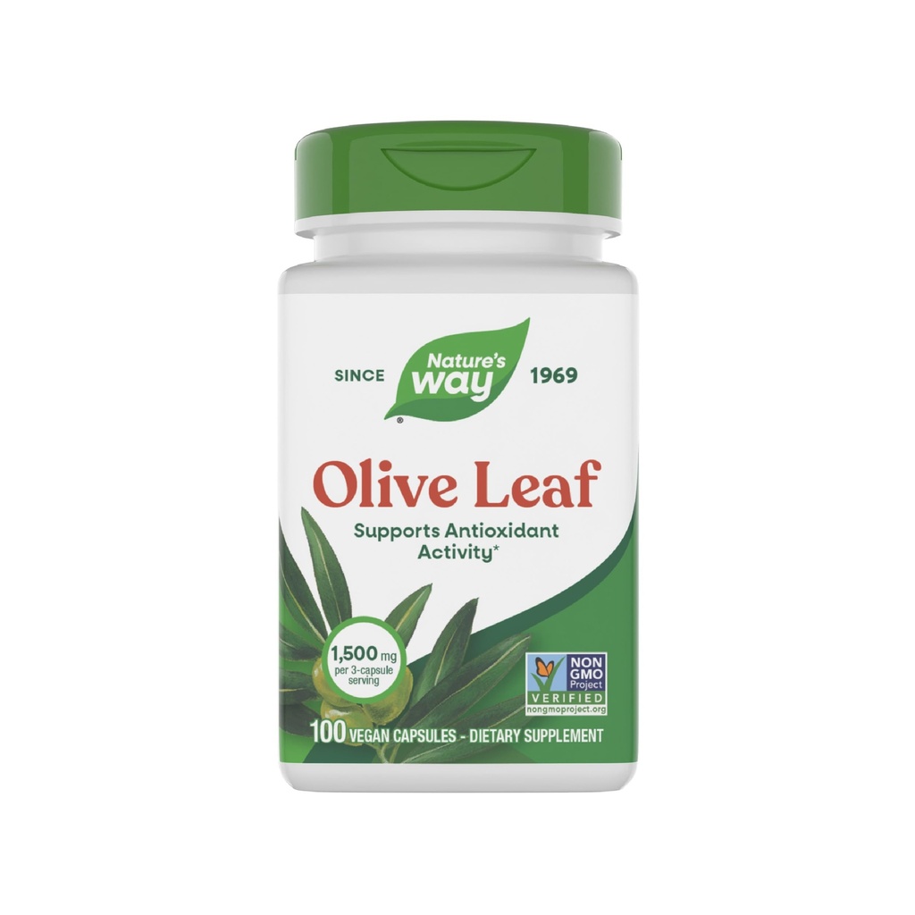 Nature's Way Olive Leaf - 1500 mg per 3-capsule Serving - Podpora Antioxidačná aktivita* - Olive Leaf Bylinné kapsule - Non-GMO Projekt Overené - Gluten Free - 100 Vegan Kapsule