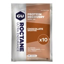 GU energia oktán Ultra vytrvalosť Protein Recovery Drink Mix, bezlepkové a Košer Dairy, podpora obnovy po akejkoľvek cvičenie, 10 jednoslúchadlá, čokoládové smoothie