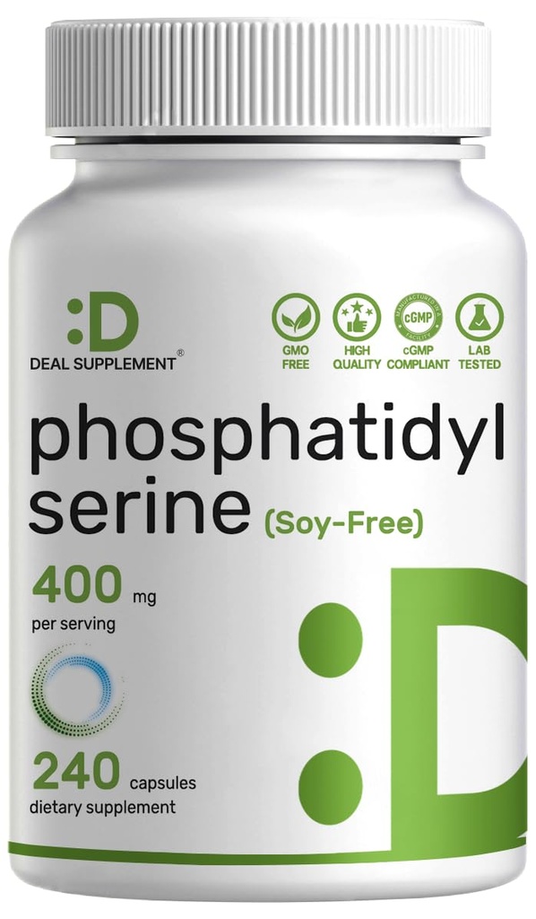 Fosfatidylserín Supplement, 400mg Serving, 240 Kapsule 