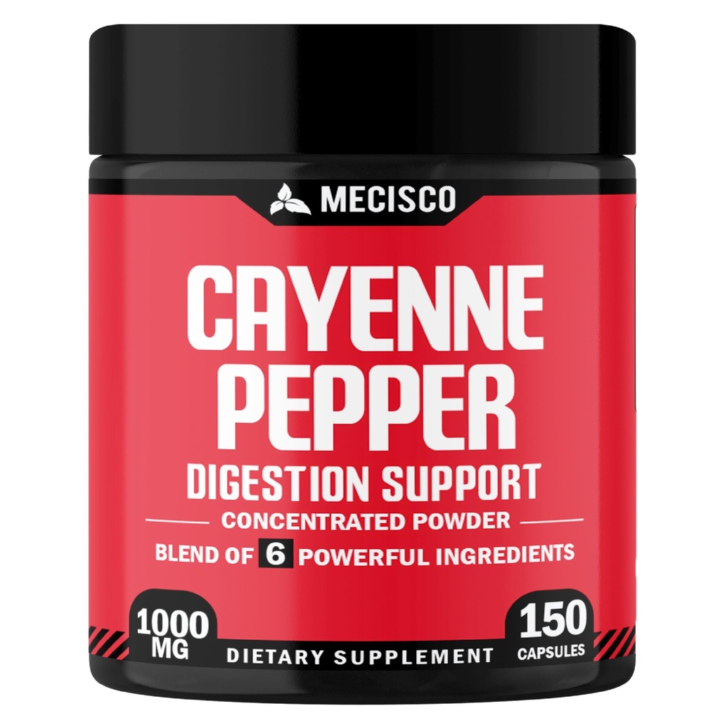 Cayenne korenie Kapsule s zázvorom koreň, repa koreň, a čierne korenie a ďalšie - 150 Kapsule - 6in1