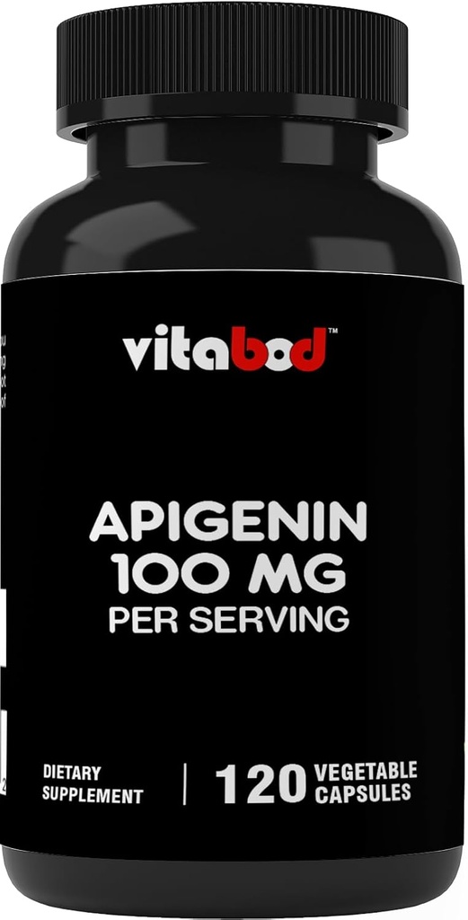Apigenin 100mg per Serving - 120 Rastlinné kapsule - Raw Rastlinný extrakt z harmančeka kvetu - Non Habit formovanie