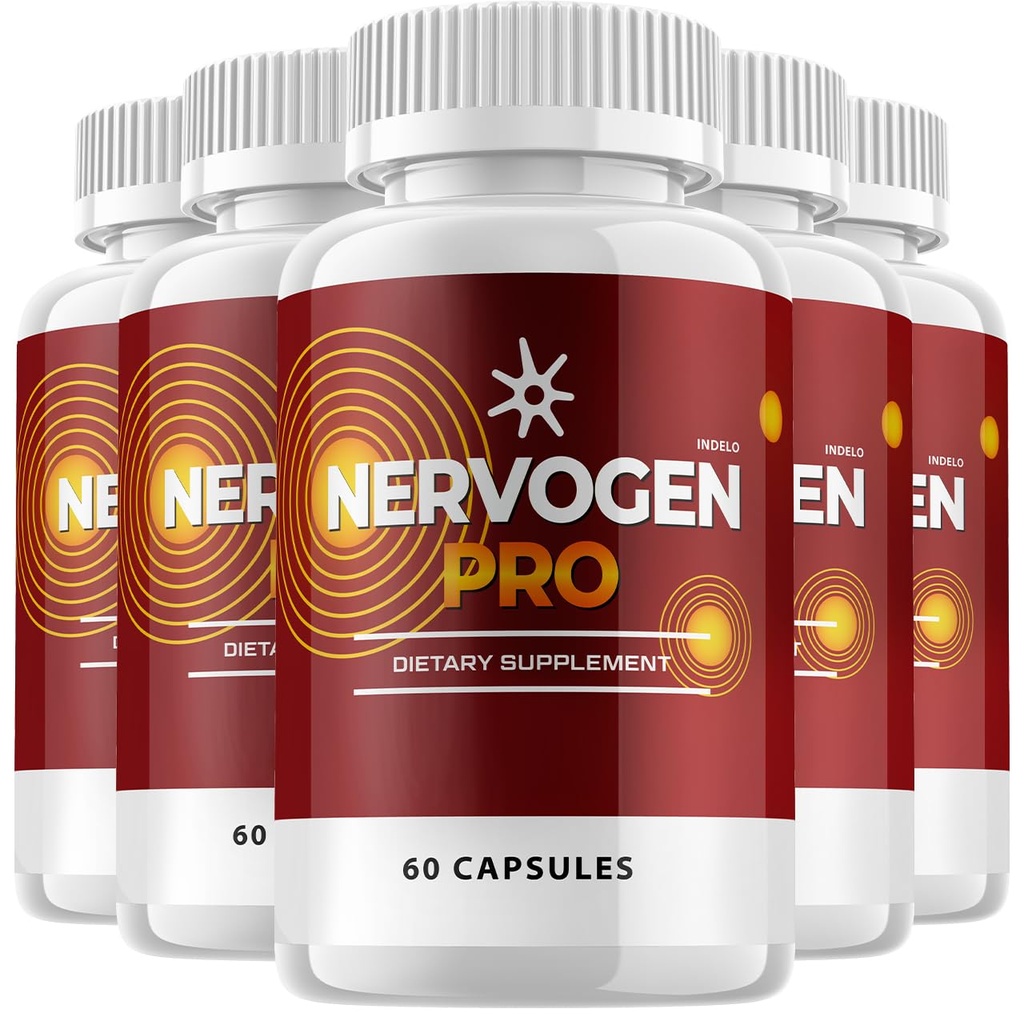 (5 Pack) Nervogen Pro Capsules, Nervogen Pro for Neuropathy Capsules, Nervogen Pro Advanced Formula Dietary Supplement, Vitamin C Zinc Enhanced - Nervogen Pro Reviews (300 Capsules)