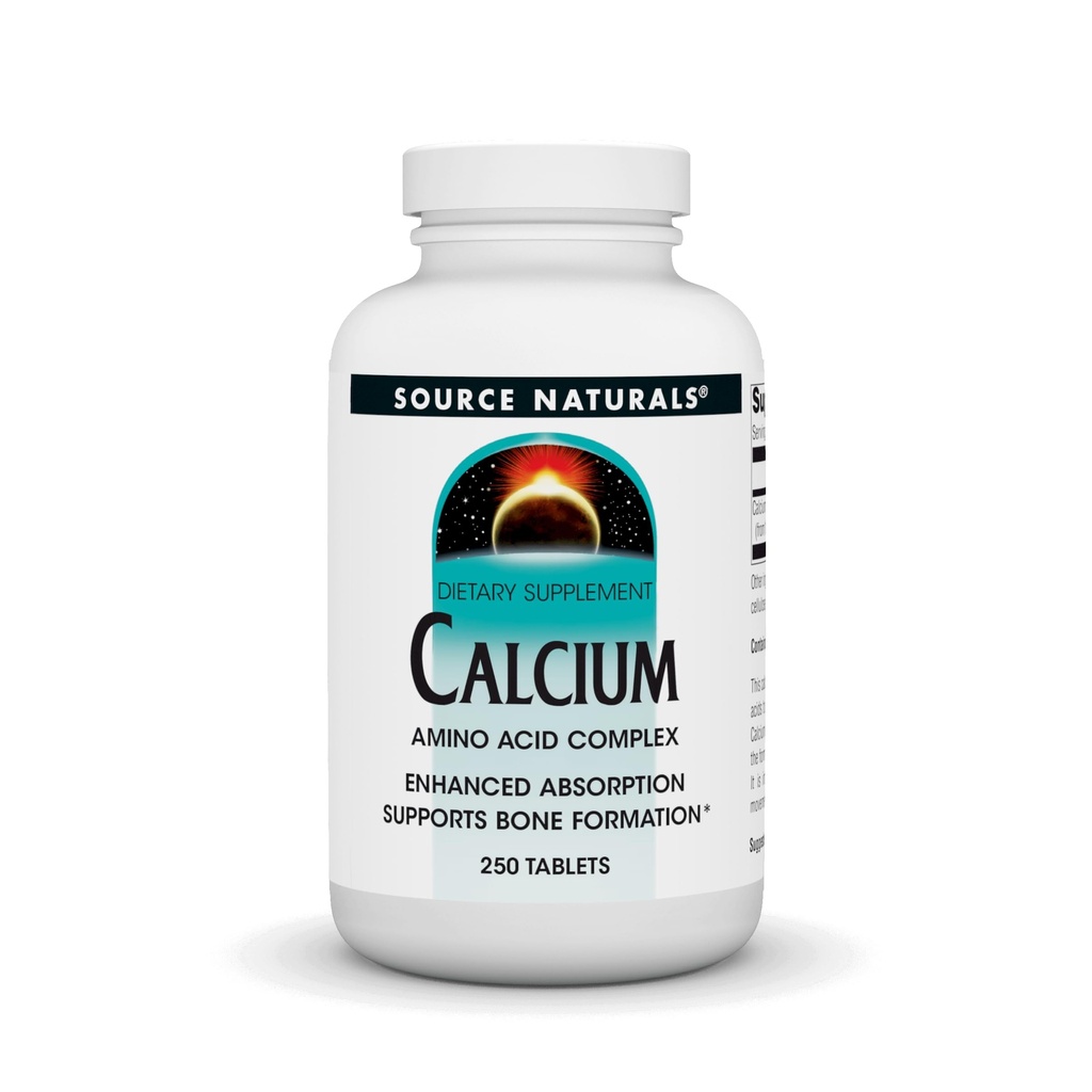 Zdroj Naturals Calcium, Amino Acid Complex- Vylepšená absorpcia a podporuje tvorbu kostí* - 250 tabliet