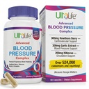 ULTALIFE doplnky krvného tlaku - Advanced krvný tlak doplnok komplex - Hawthorn Berry, Hibiscus, Cesnak, Forskolin - 14 Vitamíny a bylinky, 30 Day Supply in Veggie Capsules