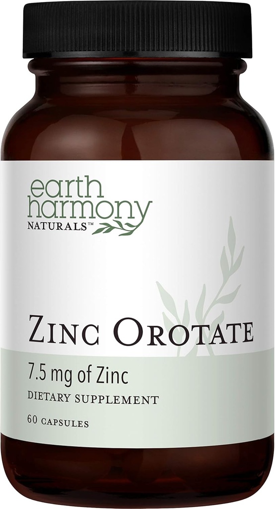Zinkový orotát 7,5 mg Vegan Supplement - Silné antioxidačné vlastnosti Podpora Imunitný systém Funkcia, Energia a metabolizmus - Pečeň, kosti, Spoločné a srdcové zdravie - Non-GMO & Gluten Free - 60 Kapsule