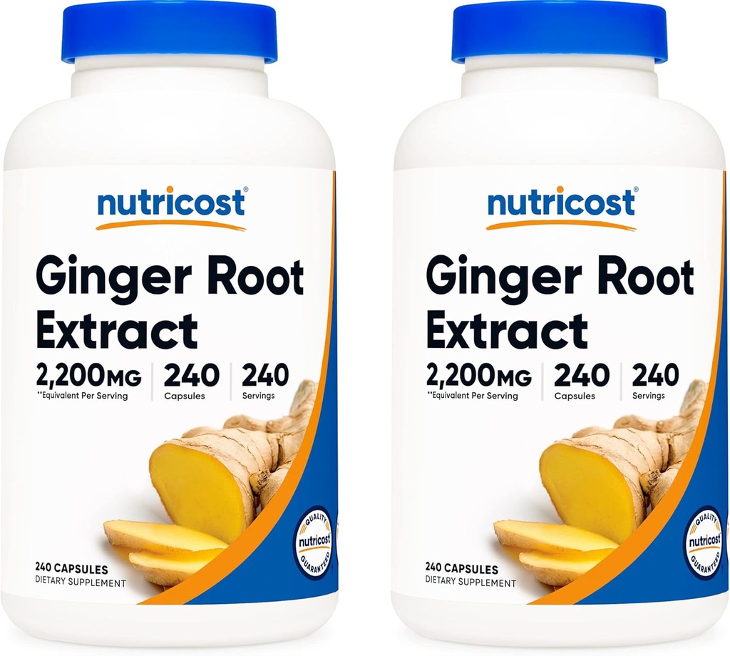 Nutricost Ginger Root Extract 550mg, 240 Kapsule (2 fľaše)