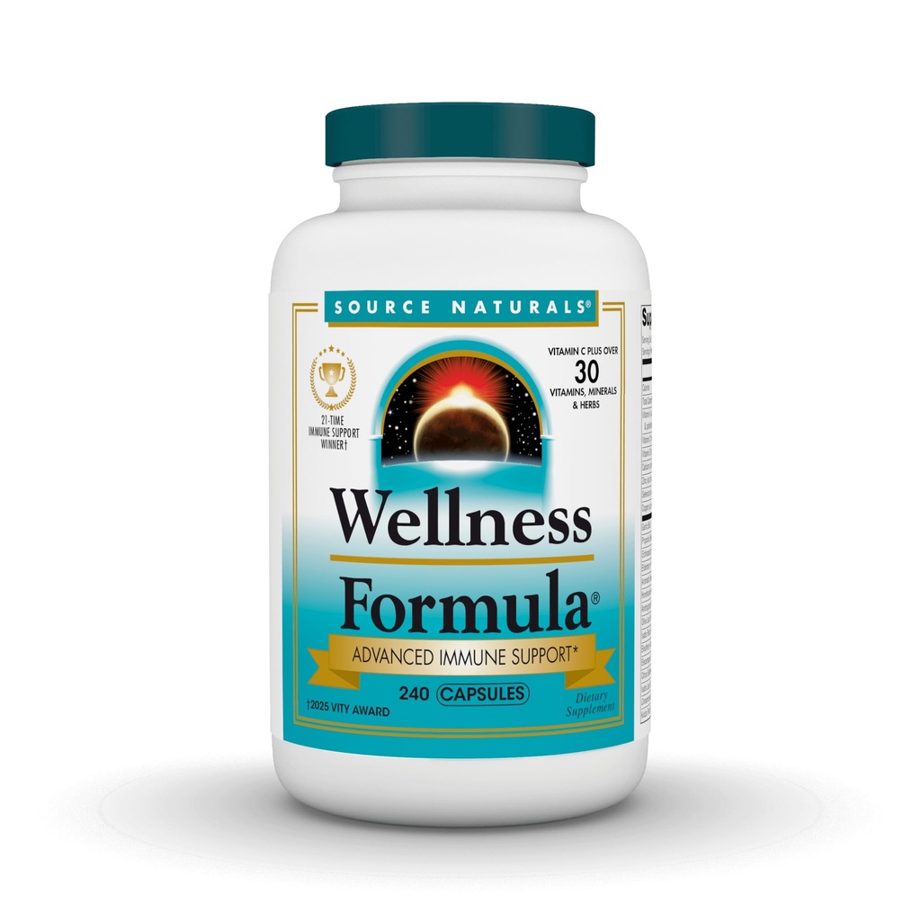 Zdroj Naturals Wellness Formula Bio-Aligned Vitamíny a bylinná obrana Pokročilá imunitná podpora* - Dietary Supplement & Imunity Booster - 240 Kapsule