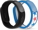 PARA'KITO Mosquito Repelent Bracelets + Refill Pellets Bundle, Mosquito Bracelets, Peppermint Oil, DEET Free Mosquito Repeller, Pešia turistika Príslušenstvo, 2 Pásky a 2 Náplne (čierna + hviezdy)