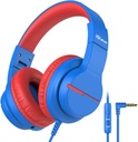 iClever Kids Headphones for School Travel, Safe Volume Limited, HD Mic Stereo zvuk Over-Ear Girls Boys Slúchadlá pre deti, FunShare Foldable 3,5mm Drôty pre iPad Computer, HS19