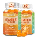 Vitamín B1 Gummies 100 mg pre dospelých a deti, tiamín B1 doplnok s 600 mg vápnika, nervový systém podporuje a posilňuje energiu, Orange flavor, Non GMO, Vegan, 120 Žuvacie Gummy
