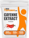 BulkSupplements.com Cayenne Pepper Extract Powder - Capsaicin Supplement, Capsicum Extract - 500mg Cayenne Extract per Serving, Cayenne Supplement - Gluten Free (500 Grams - 1,1 lbs)