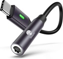 Stouchi USB C na 3,5 mm Dongle adaptér, USB C na 3,5 mm slúchadlo Jack Hi-Fi DAC Kompatibilný s iPhone 15 Pixel 8 7/6a/6/5, iPad Mini 6, Samsung Galaxy S22/S21/S20 Plus Ultra, poznámka 20/10- Grey