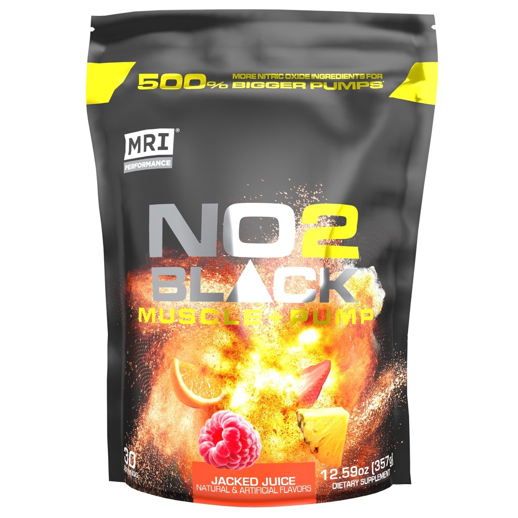 MRI NO2 Čierny oxid dusnatý doplnok pre čerpadlá, rast svalov, cievnosť a energia - Výkonný stimul-voľný pre-cvičenie s citrulínom (30 Servings) (Jacked Juice)