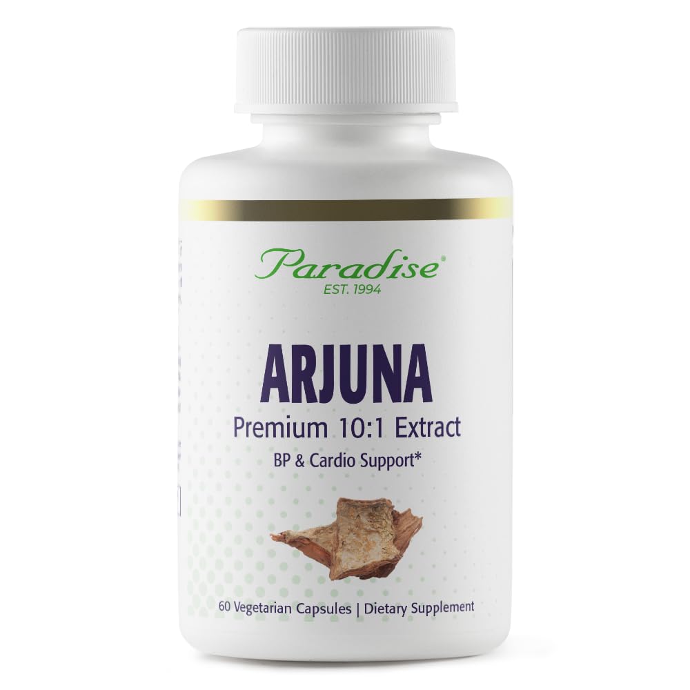 Rajové byliny Arjuna, Kardiovaskulárna podpora, Údr ba krvného tlaku, Zdravie srdca, Antioxidant Supplement, Vegan, Non-GMO, Gluten Free, 60 Vegetariánske Kapsule
