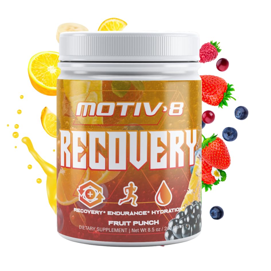 Motiv-8 Recovery Hydratácia a regenerácia, Elektrolyte Recovery Nápoj, Zvýšená vytrvalosť, Zvyšuje zotavenie, bez cukru (60 porcie, Ovocie Punch)