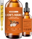 Lions Mane Huba Doplnok pre pamäť, Zameranie a jasnosť, Huba Supplement s Levou hrivou, Cordyceps, Reishi pre prírodnú imunitnú podporu, non-GMO, Vegan, Až 2 mesiace dodávky