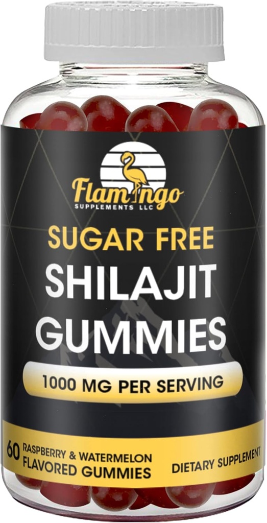 Sugar Free Shilajit Gummies (1000mg Serving)- Prírodné Himalájske organické Fulvová kyselina Shilajit doplnok pre mužov a ženy -60 Gumové žuvačky