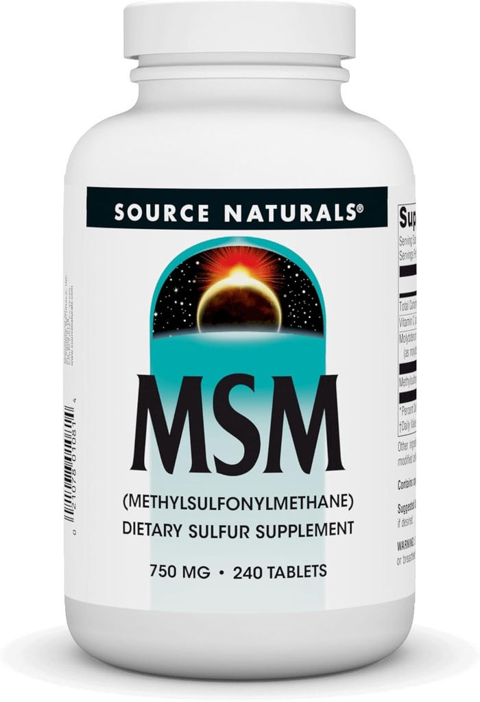 Zdroj Naturals MSM (metylsulfonylmetán), 750 mg - 240 tabliet