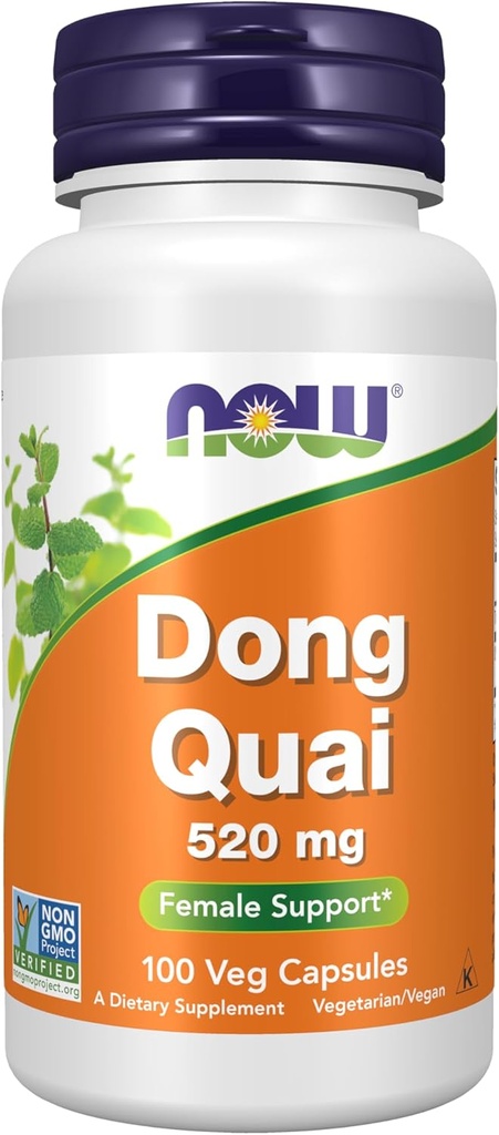 Doplnky, Dong Quai (Angelica sinensis) 520 mg, Ženská podpora*, 100 Veg Kapsule