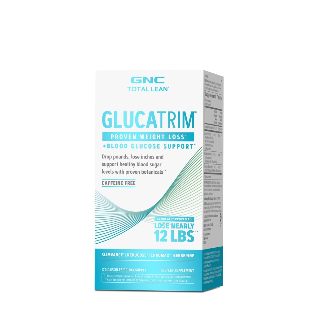 GNC total Lean GlucaTrim, 120 kapsúl, kofeín zadarmo, 60 porcií