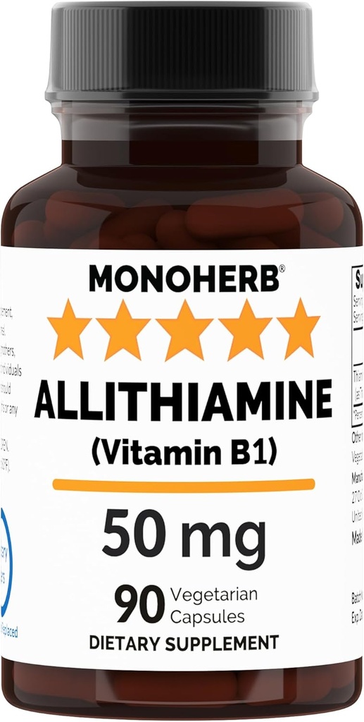 MONOHERB Allitiamín Vitamín B1 50 mg v kapsule - 90 Vegetariánskych kapsúl