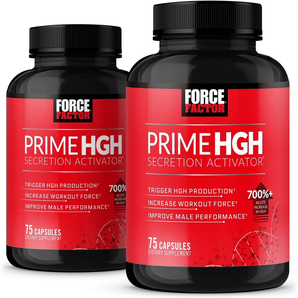Force Factor Prime HGH Secretion Aktivátor, 2-Pack, HGH doplnok pre mužov s AlphaSize pomôcť spustenie HGH výroby, zvýšenie sily cvičenia, a zlepšiť výkon, 150 Kapsule
