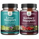 Bundle of Liver Clean Detox & Repair - Milk Thitle with Dandelion Root Choline cvikla Artičoky Extract and Advanced Obličky Support - Cranberry Extract with Uva Ursi Stinging Nettle Astragalus