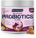 Probiotiká pre psy - Psie probiotiká pre tráviace zdravie, prebiotiká, tráviace enzýmy pre psy s tekvicou, Omega-3, Podpora Gut, Immune, hnačka, 120 mäkké žuvačky