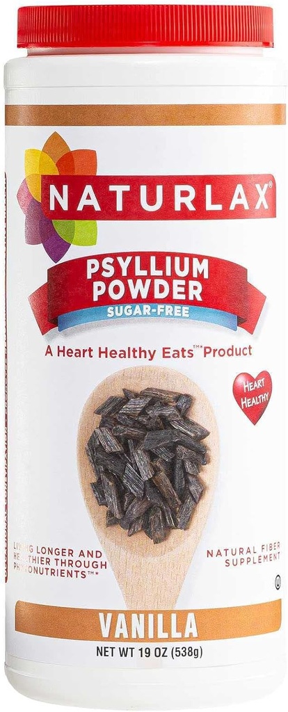 Prášok bez cukru Psyllium Husk Fiber, Vanilla Ochutená 19 oz