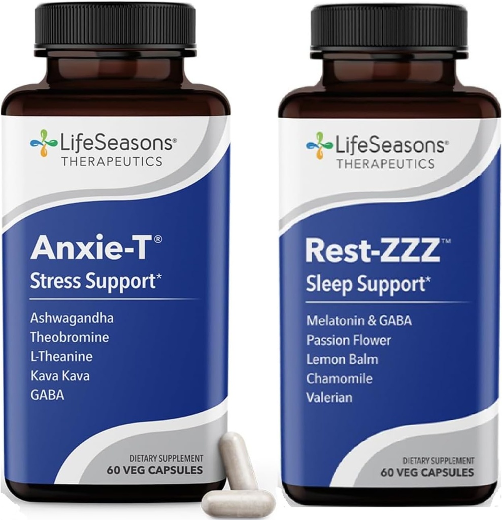 LifeSezóny Anxie-T s Rest-ZZZ - podporuje náladu a celonočný spánok - Prirodzene zmierniť svalové napätie a nepokoj - 120 kapsúl